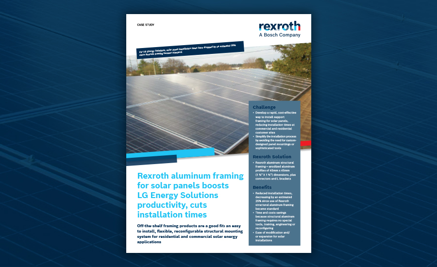 太阳能行业发现了力士乐铝制框架的流线型安装